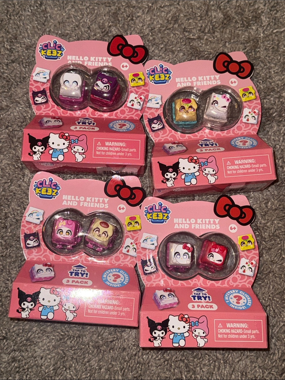 Hello Kitty and Friends Clickeez 3-Pack Collectible Toy